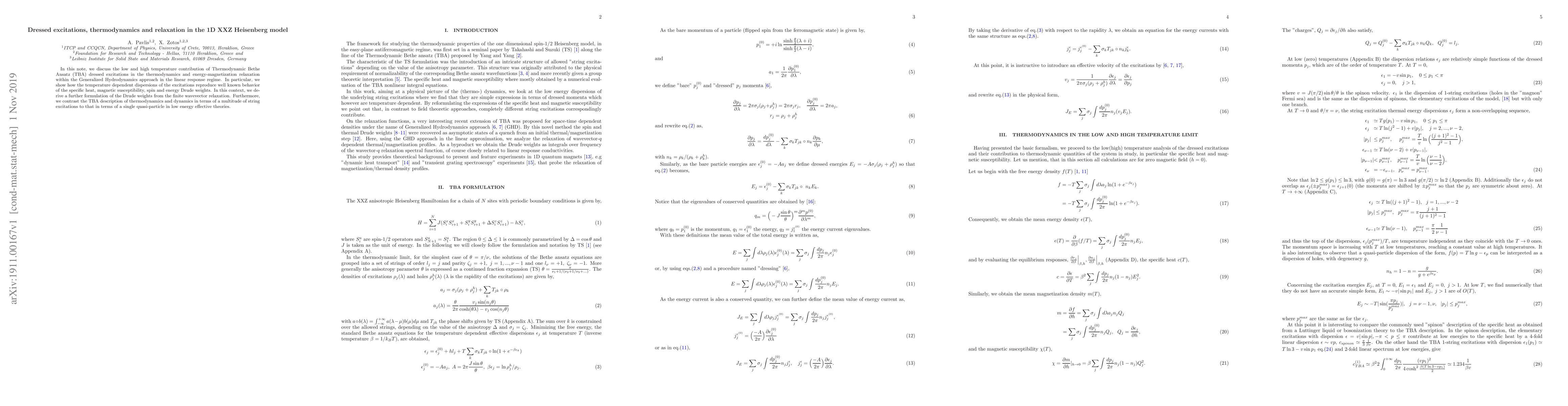 Thumbnail for Dressed excitations, thermodynamics and relaxation in the 1D XXZ
  Heisenberg model