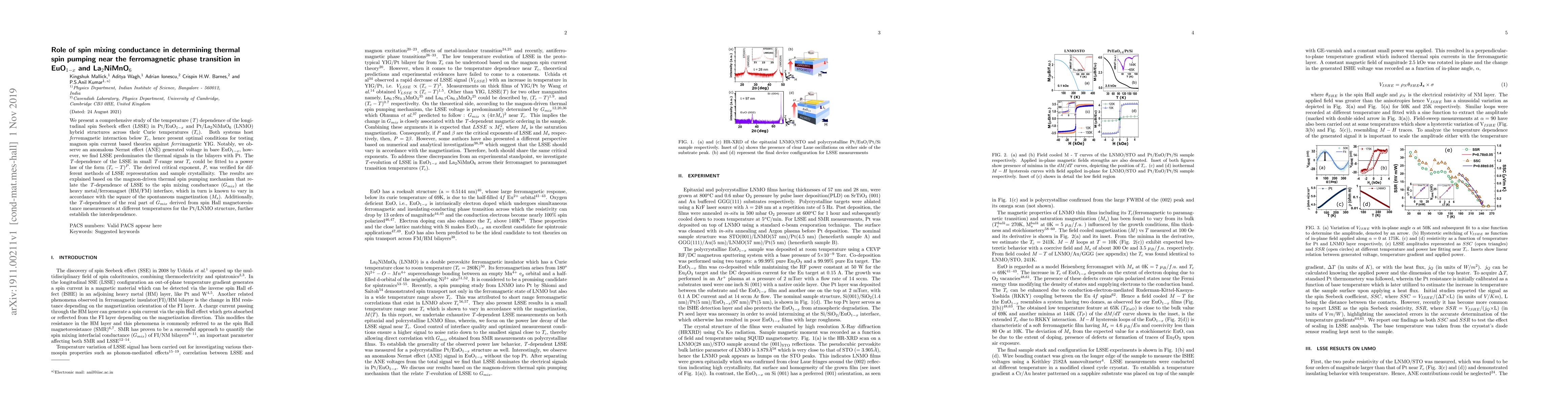 Thumbnail for Role of spin mixing conductance in determining thermal spin pumping near
  the ferromagnetic phase transition in EuO_{1-x} and La2NiMnO6