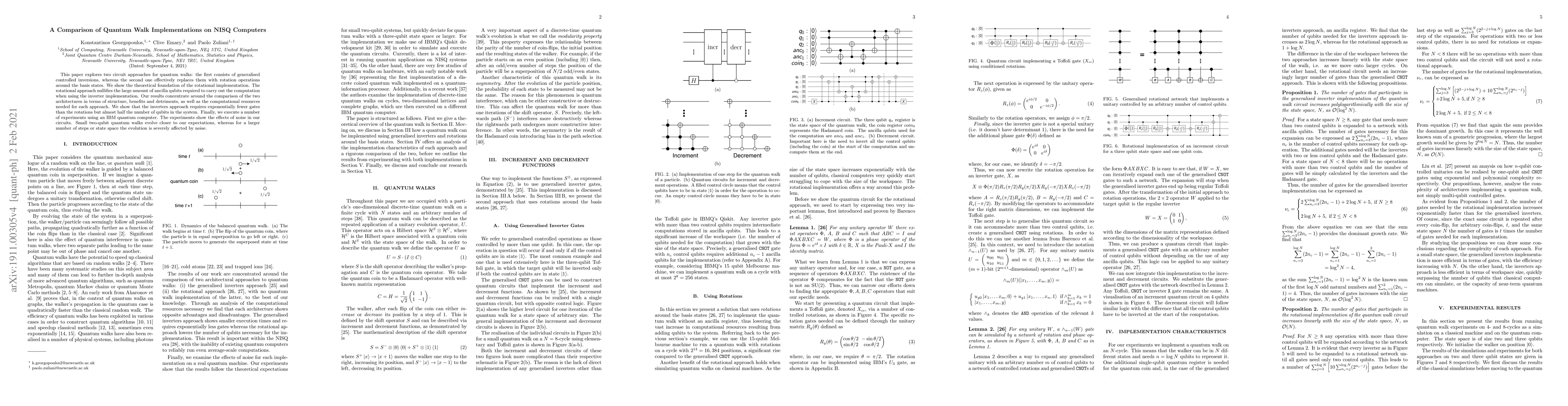 Thumbnail for A Comparison of Quantum Walk Implementations on NISQ Computers