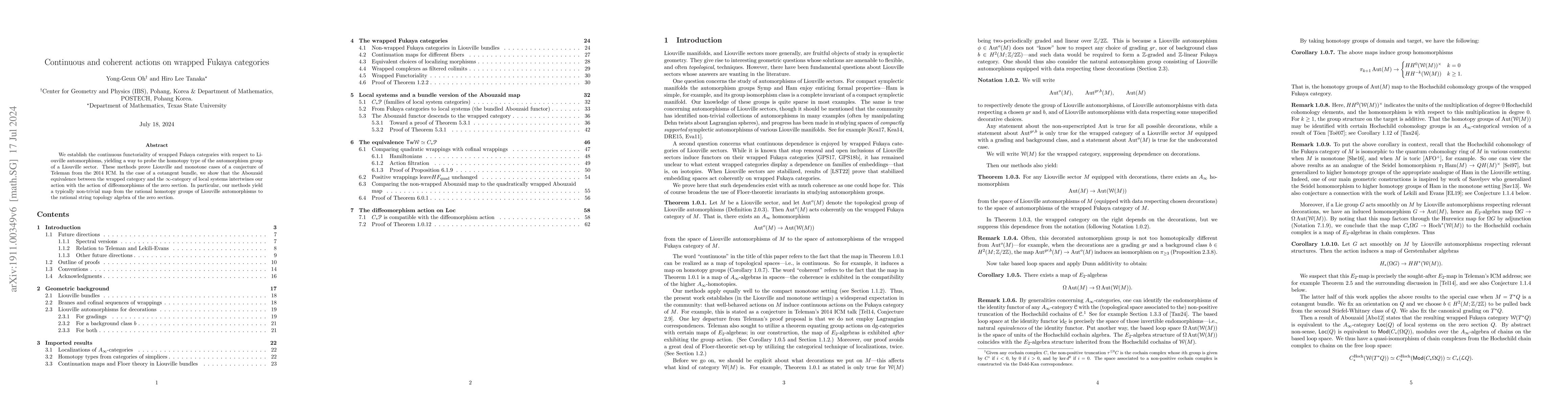 Thumbnail for Continuous and coherent actions on wrapped Fukaya categories