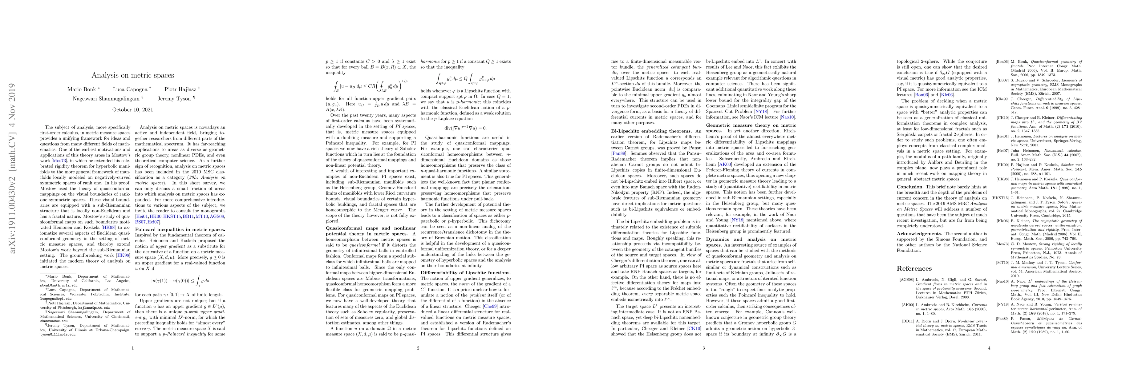 Thumbnail for Analysis on Metric Spaces