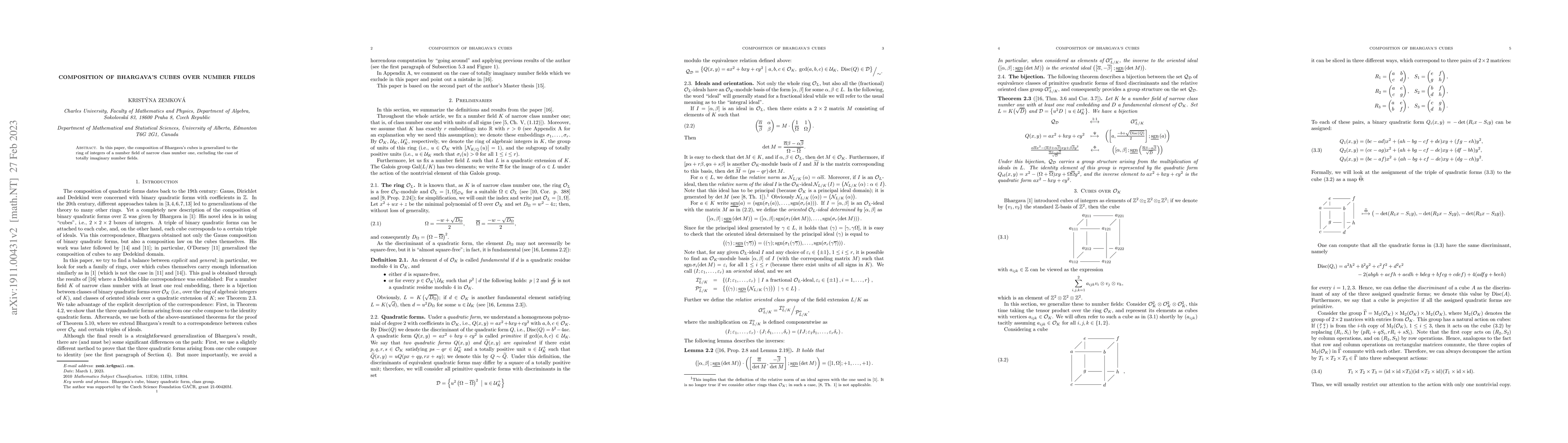 Thumbnail for Composition of Bhargava's Cubes over Number Fields