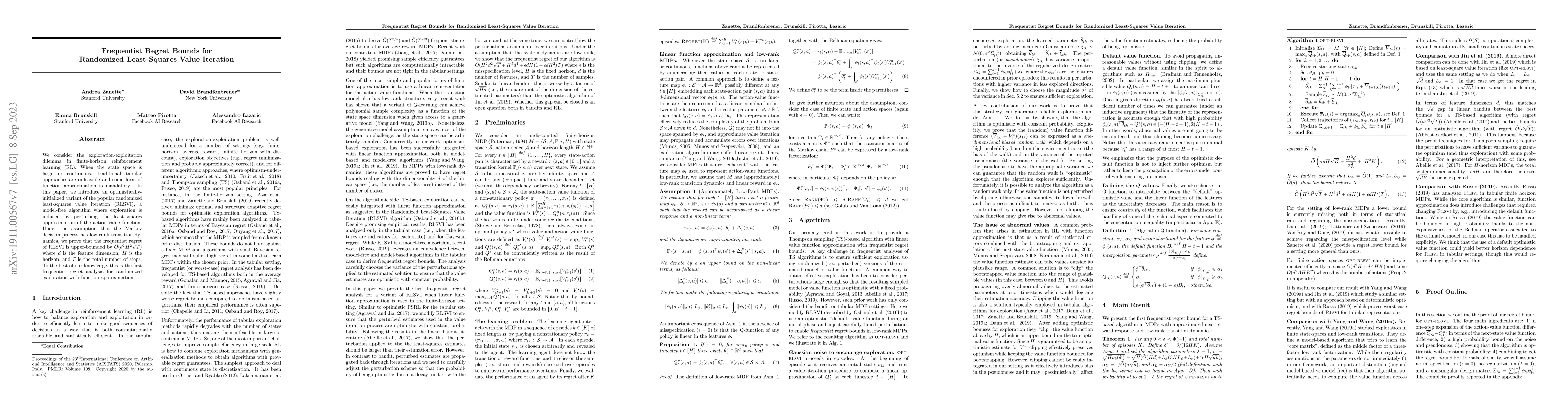 Thumbnail for Frequentist Regret Bounds for Randomized Least-Squares Value Iteration