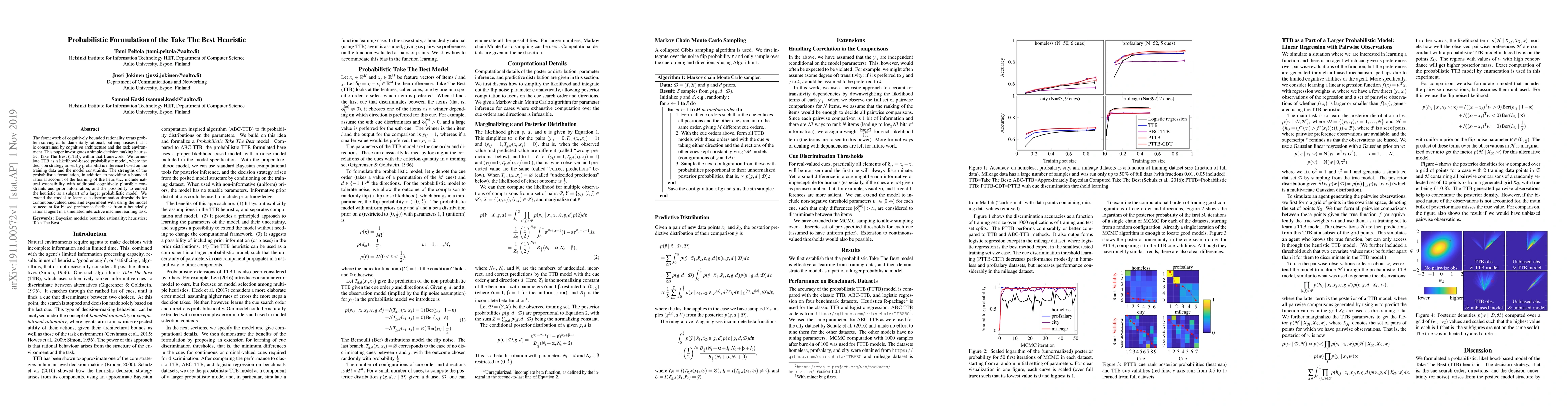 Thumbnail for Probabilistic Formulation of the Take The Best Heuristic