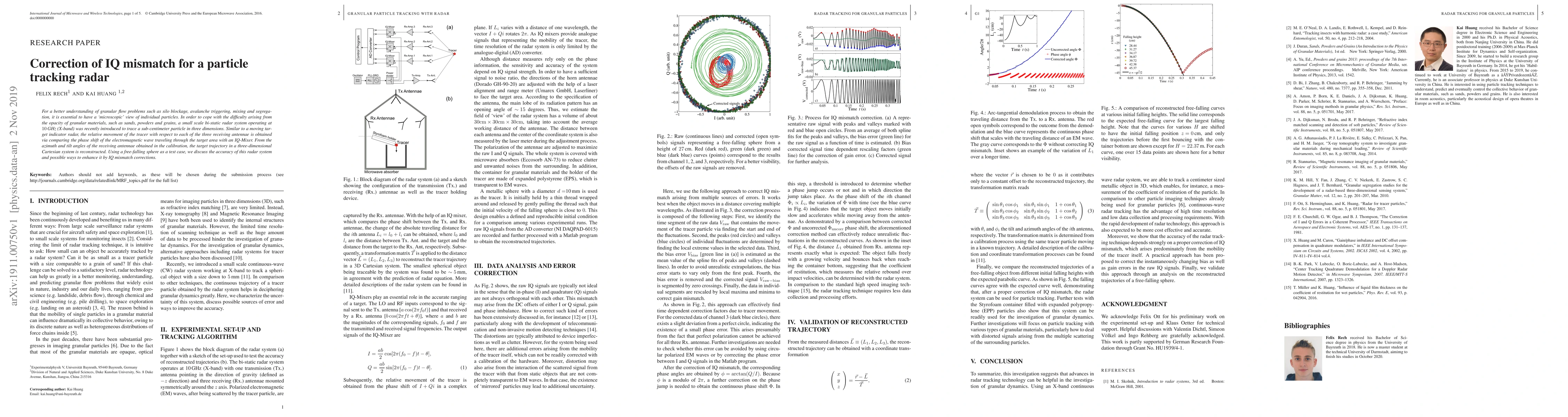Thumbnail for Correction of IQ mismatch for a particle tracking radar
