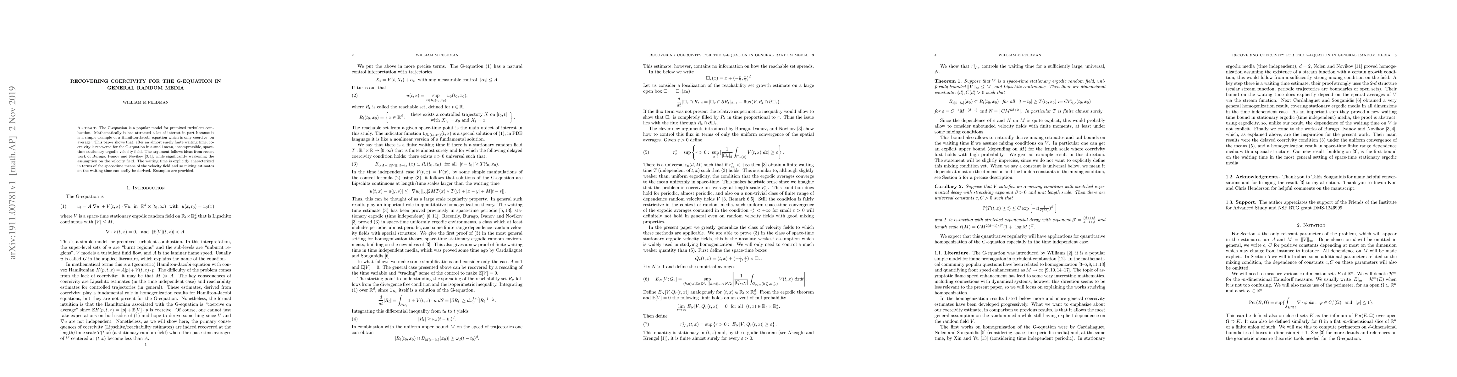 Thumbnail for Recovering coercivity for the G-equation in general random media