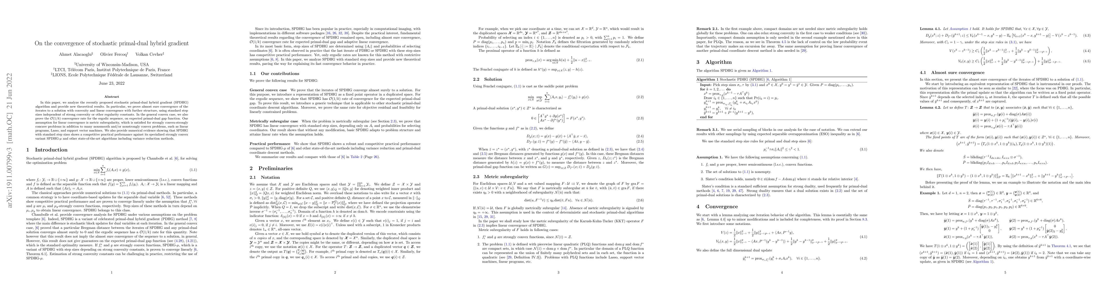 Thumbnail for On the convergence of stochastic primal-dual hybrid gradient