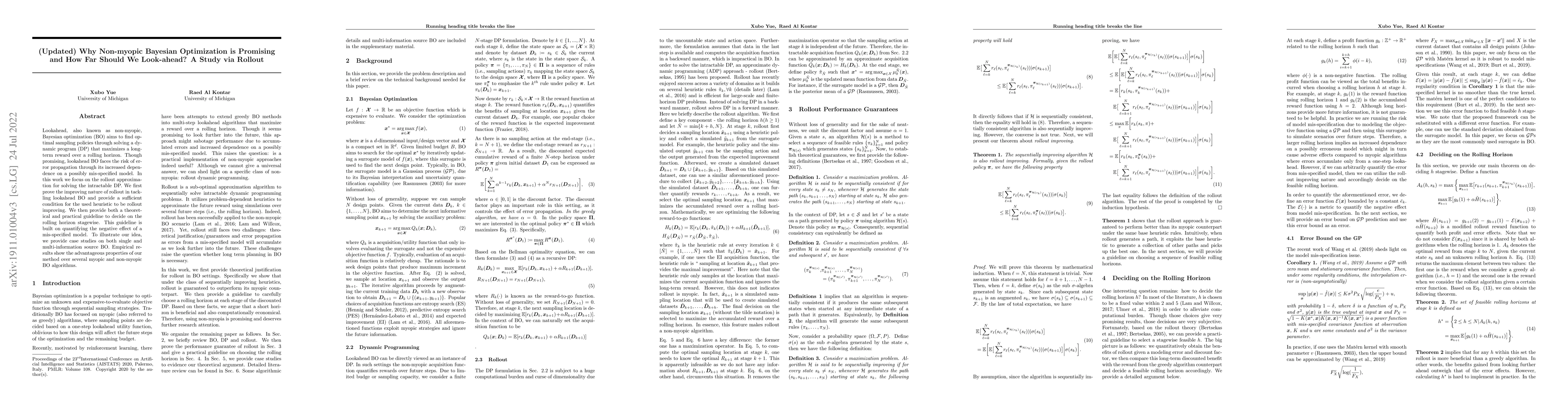 Thumbnail for Why Non-myopic Bayesian Optimization is Promising and How Far Should We
  Look-ahead? A Study via Rollout
