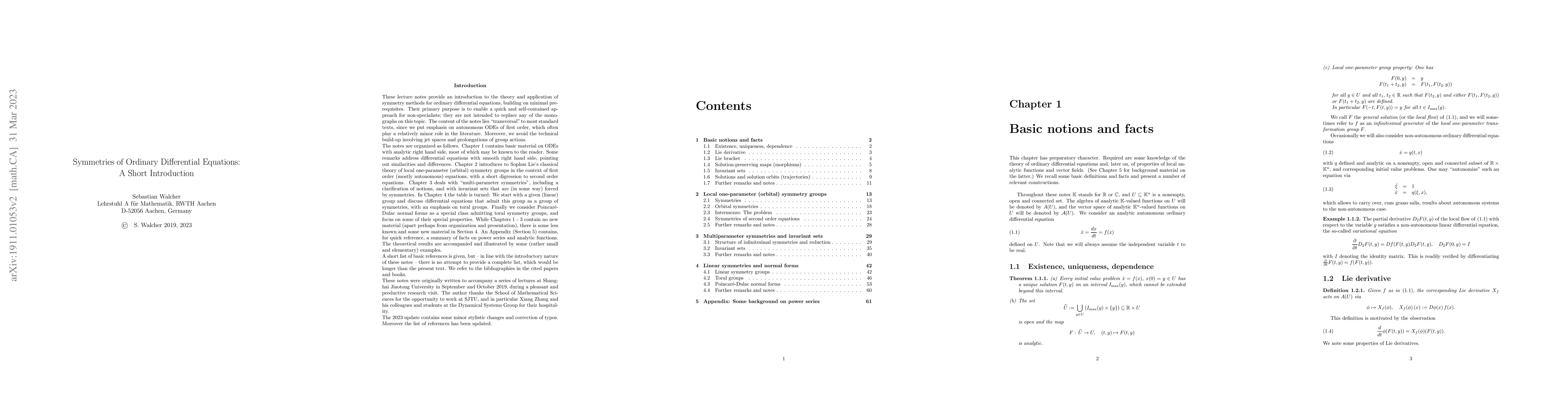 Thumbnail for Symmetries of Ordinary Differential Equations: A Short Introduction