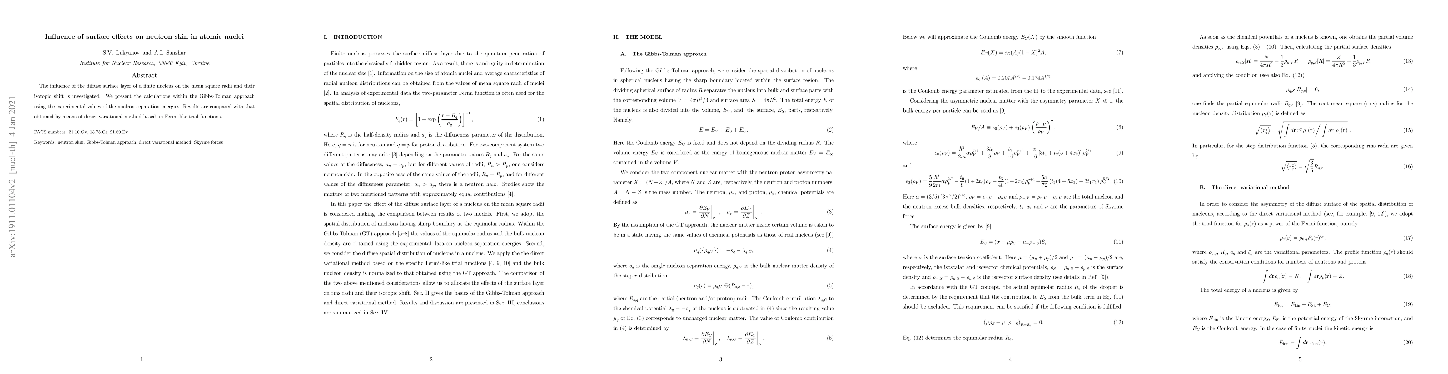 Thumbnail for Influence of surface effects on neutron skin in atomic nuclei