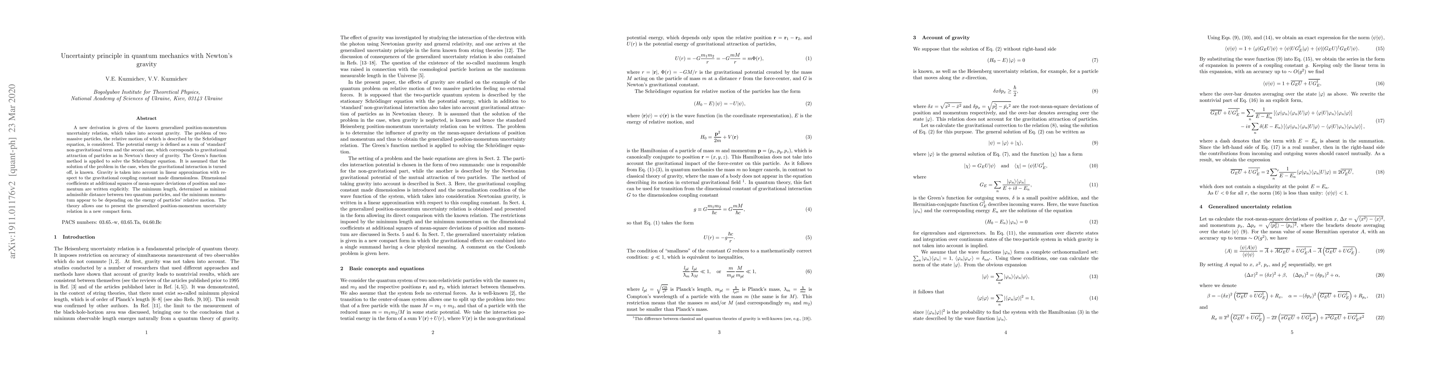 Thumbnail for Uncertainty principle in quantum mechanics with Newton's gravity