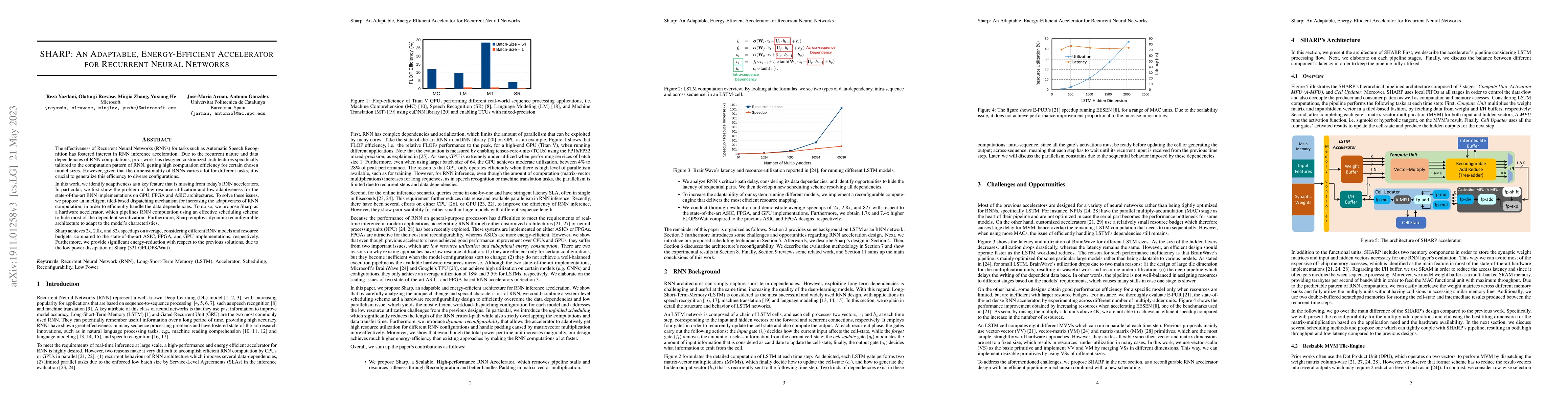 Thumbnail for SHARP: An Adaptable, Energy-Efficient Accelerator for Recurrent Neural
  Network