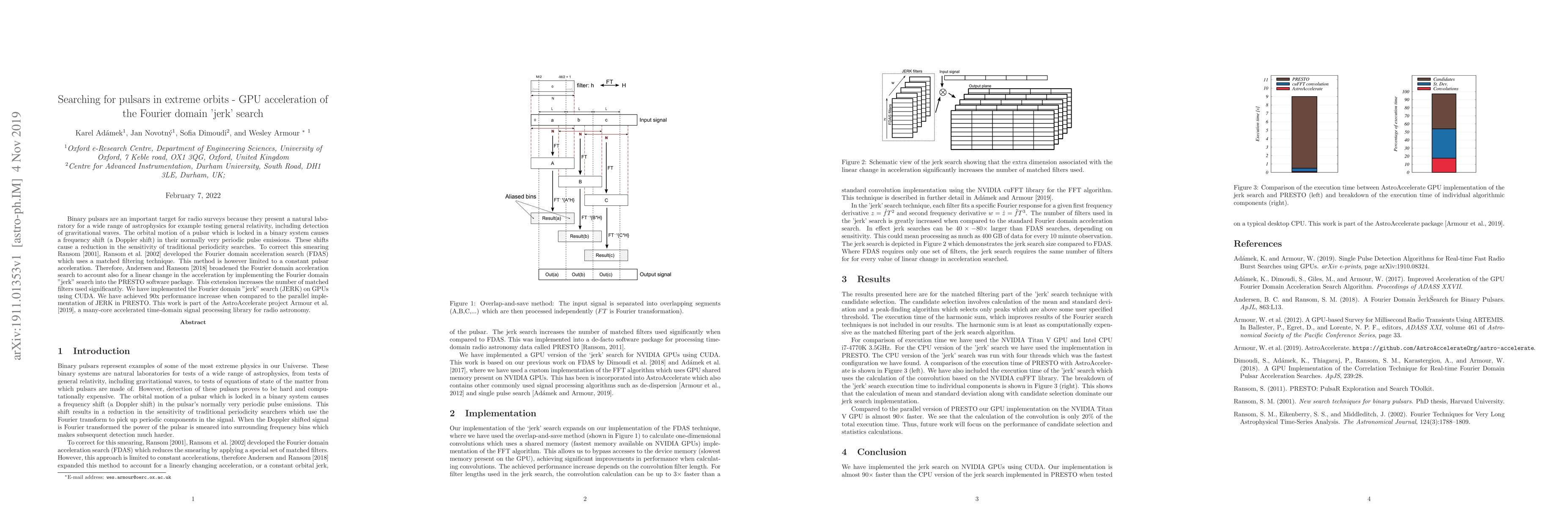 Thumbnail for Searching for pulsars in extreme orbits -- GPU acceleration of the
  Fourier domain 'jerk' search