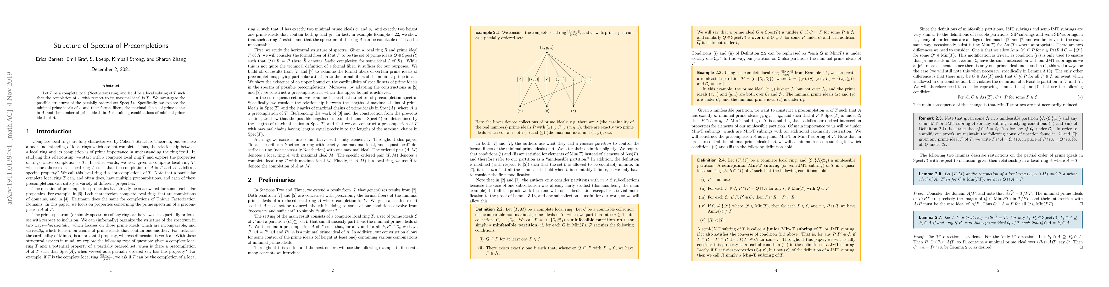 Thumbnail for Structure of Spectra of Precompletions