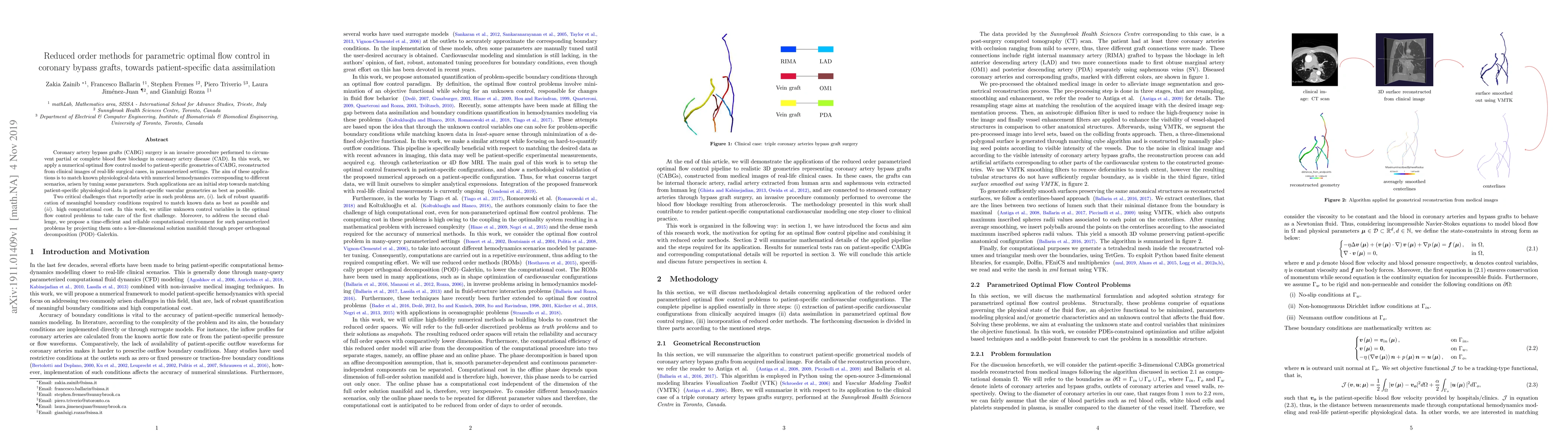 Thumbnail for Reduced order methods for parametric optimal flow control in coronary
  bypass grafts, towards patient-specific data assimilation