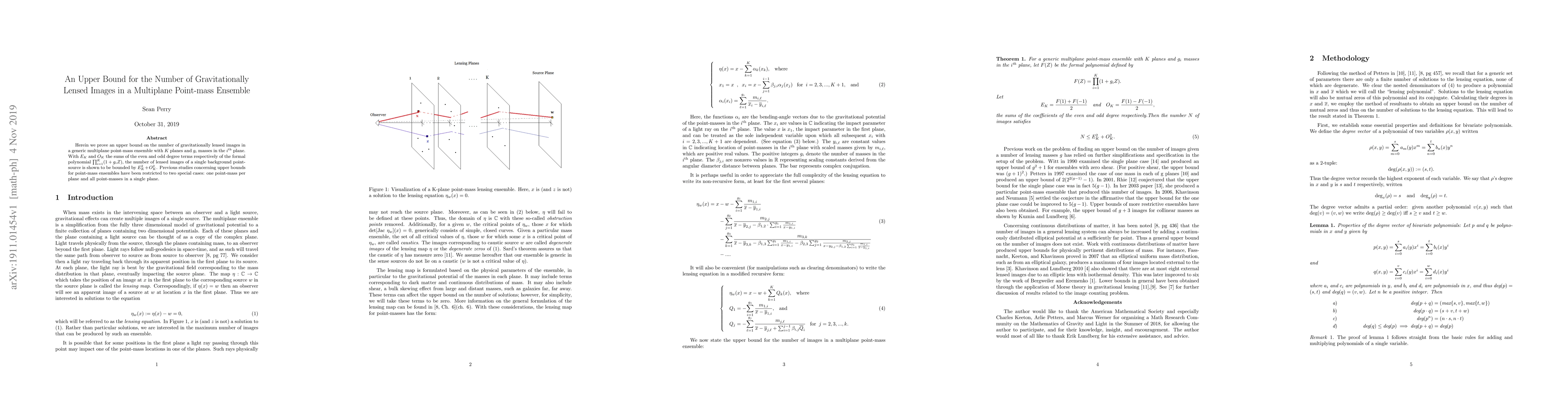 Thumbnail for An Upper Bound for the Number of Gravitationally Lensed Images in a
  Multiplane Point-mass Ensemble