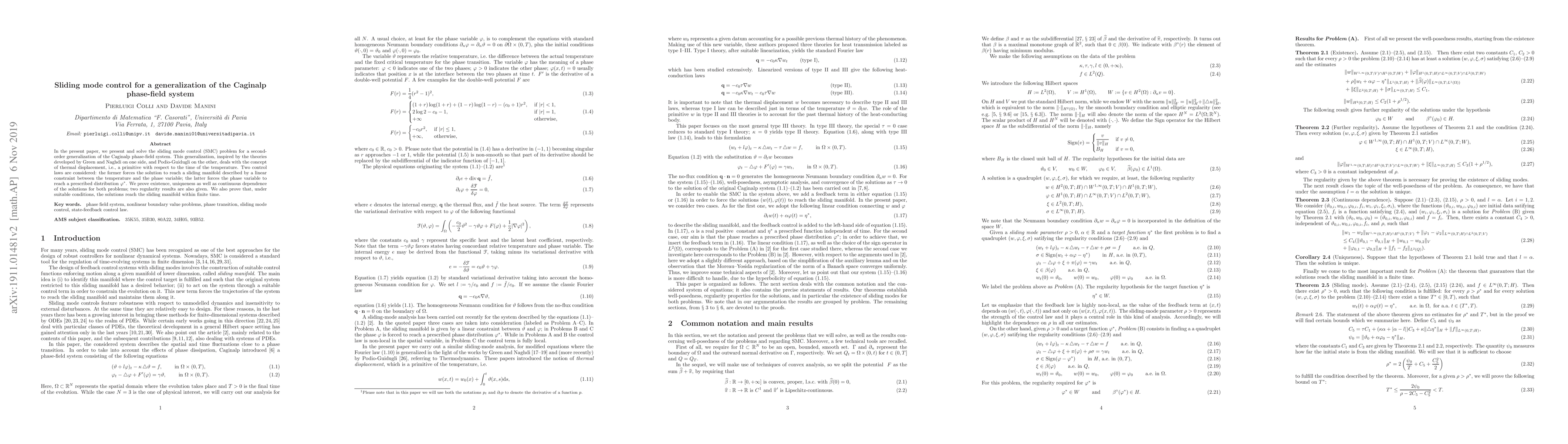 Thumbnail for Sliding mode control for a generalization of the Caginalp phase-field
  system