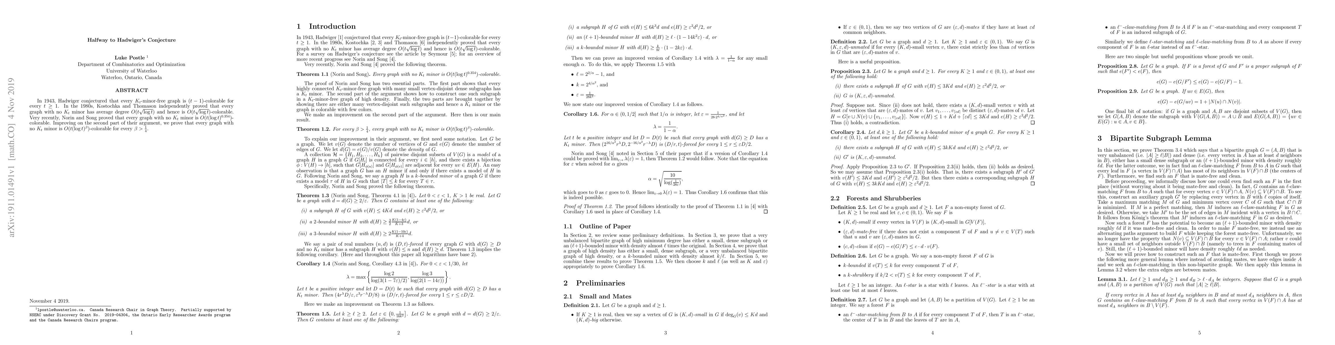 Thumbnail for Halfway to Hadwiger's Conjecture