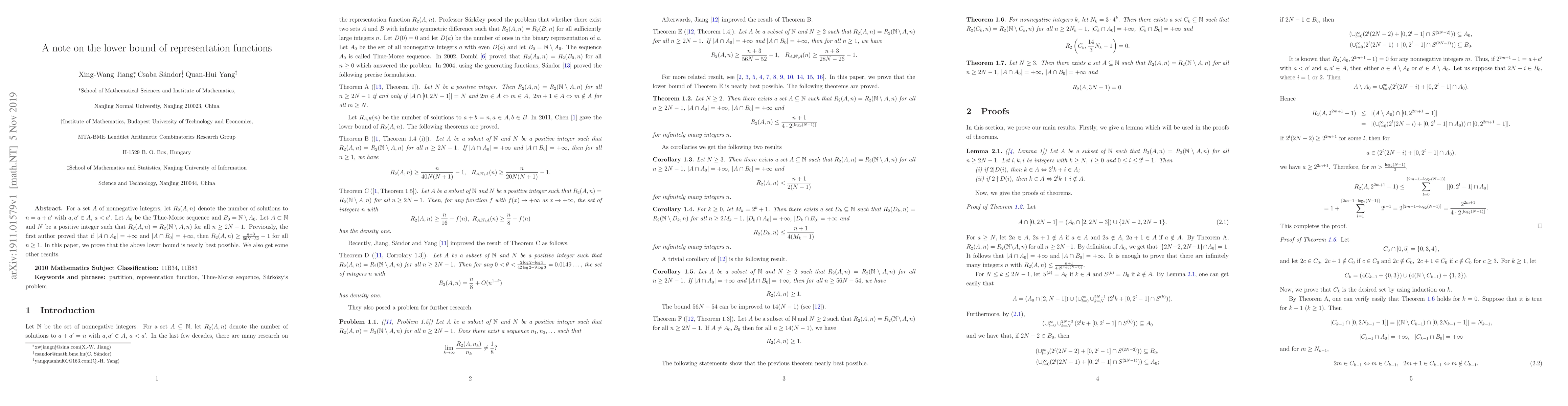 Thumbnail for A note on the lower bound of representation functions