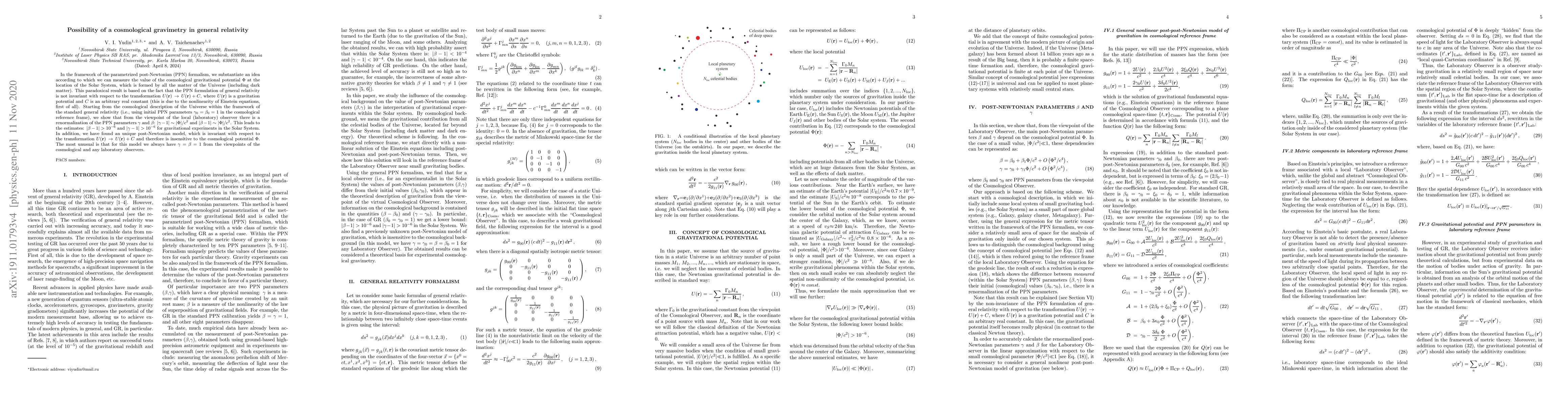 Thumbnail for On the possibility of cosmological gravimetry in general relativity