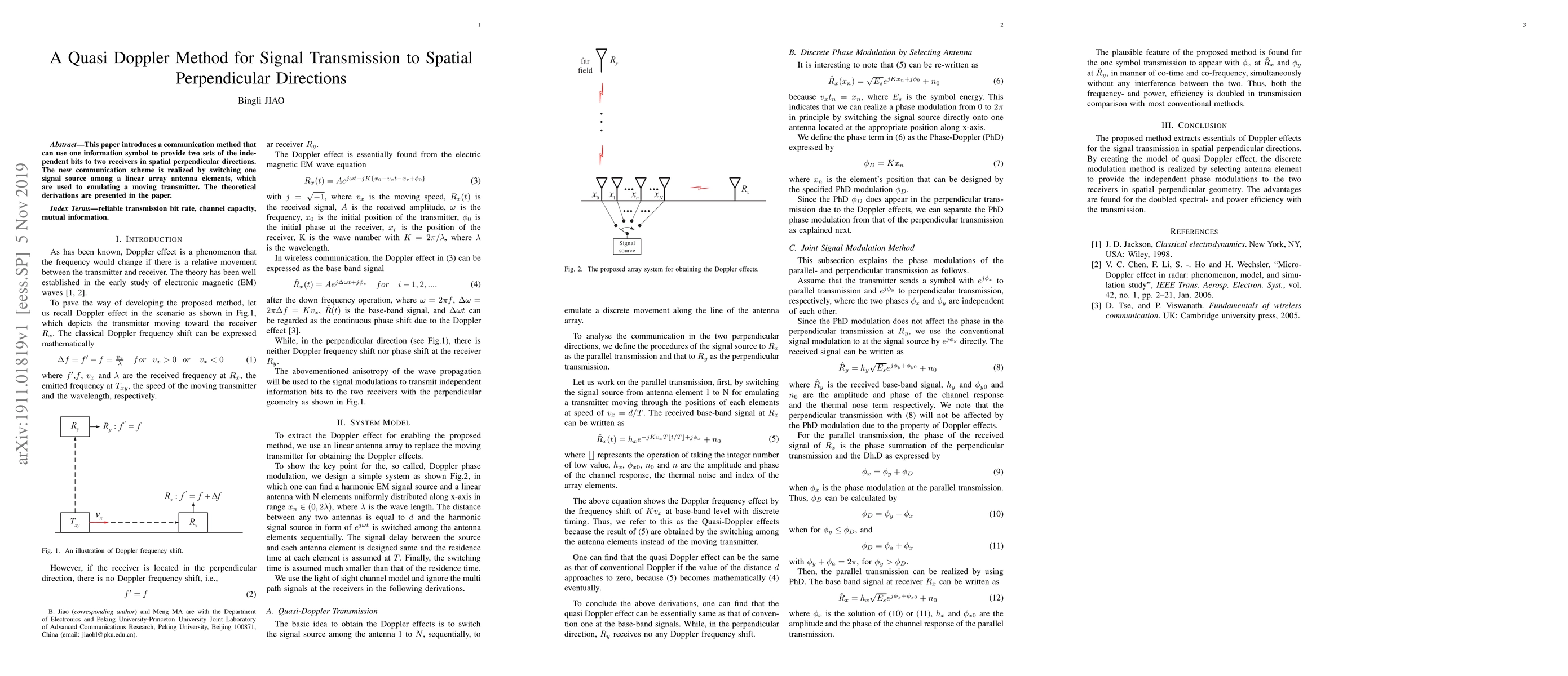 Thumbnail for A Quasi Doppler Method for Signal Transmission to Spatial Perpendicular
  Directions