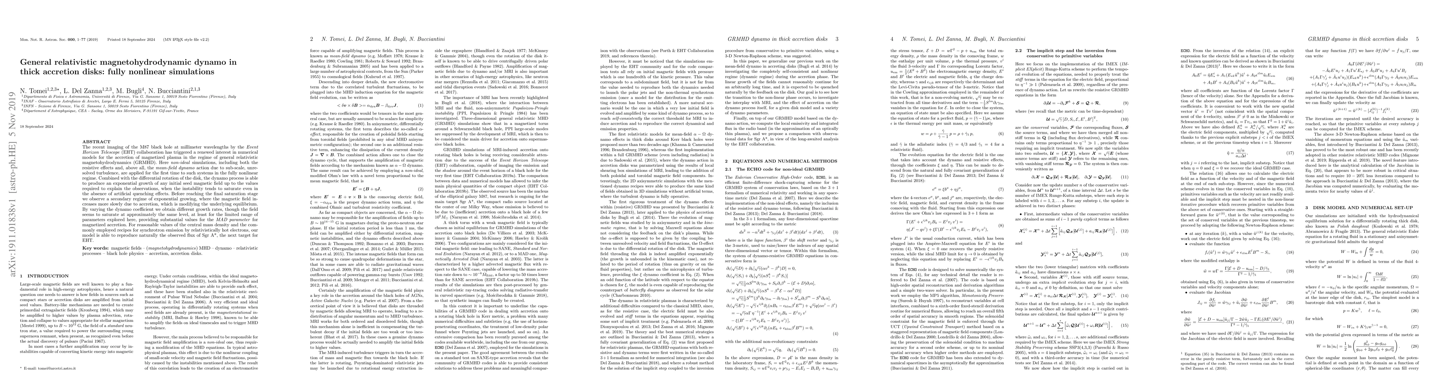Thumbnail for General relativistic magnetohydrodynamic dynamo in thick accretion
  disks: fully nonlinear simulations