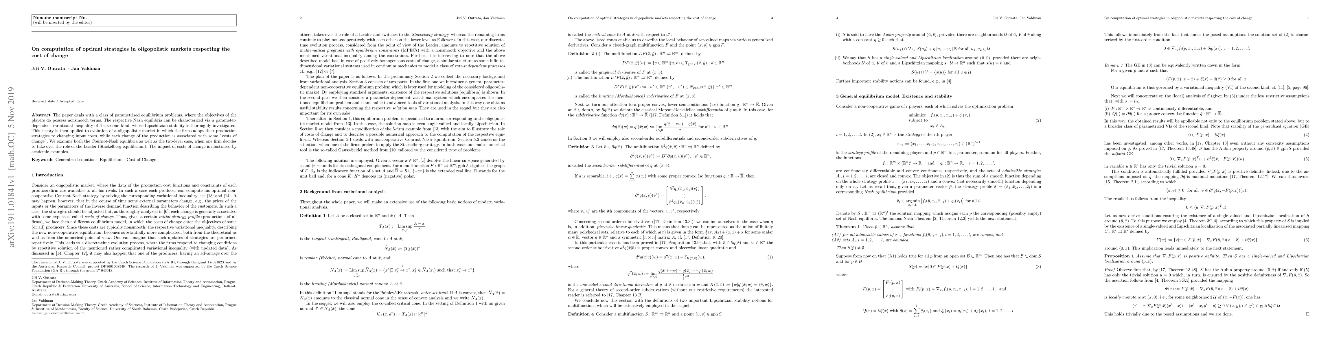 Thumbnail for On computation of optimal strategies in oligopolistic markets respecting
  the cost of change