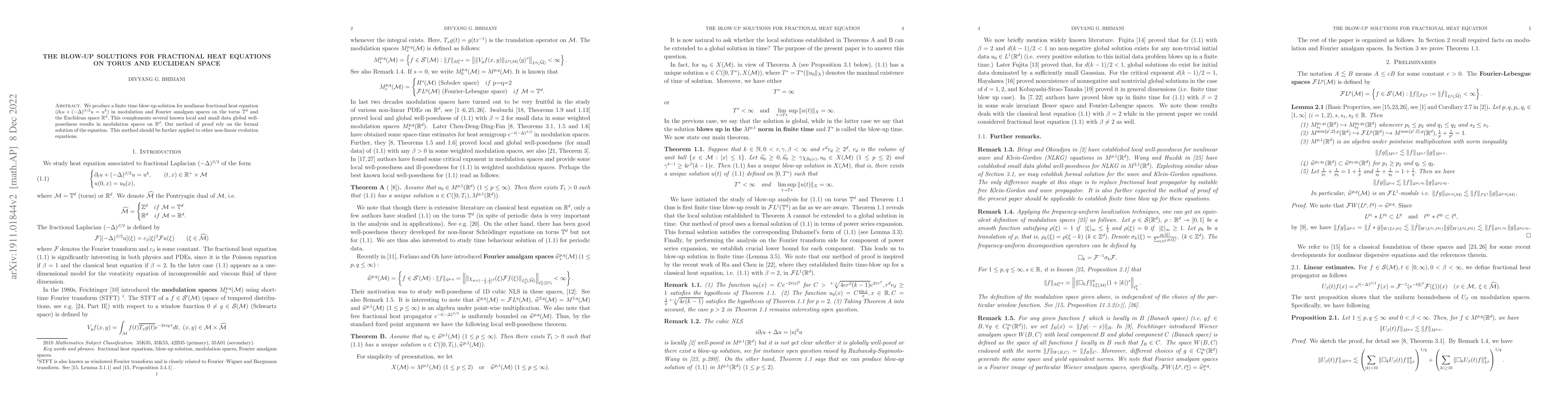 Thumbnail for The Blow-up solutions for fractional heat equations on torus and
  Euclidean space