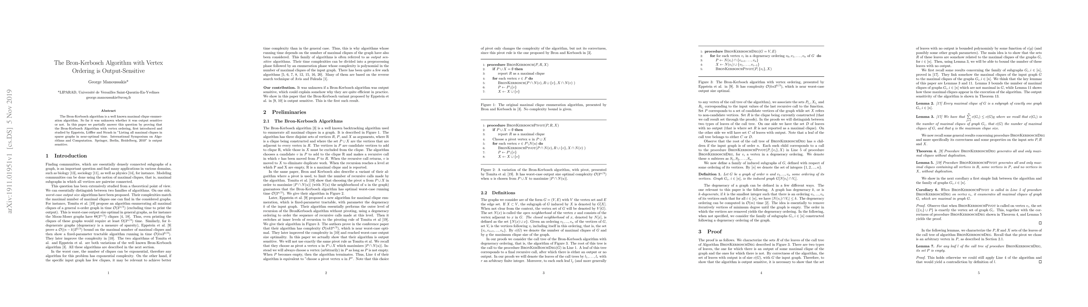 Thumbnail for The Bron-Kerbosch Algorithm with Vertex Ordering is Output-Sensitive