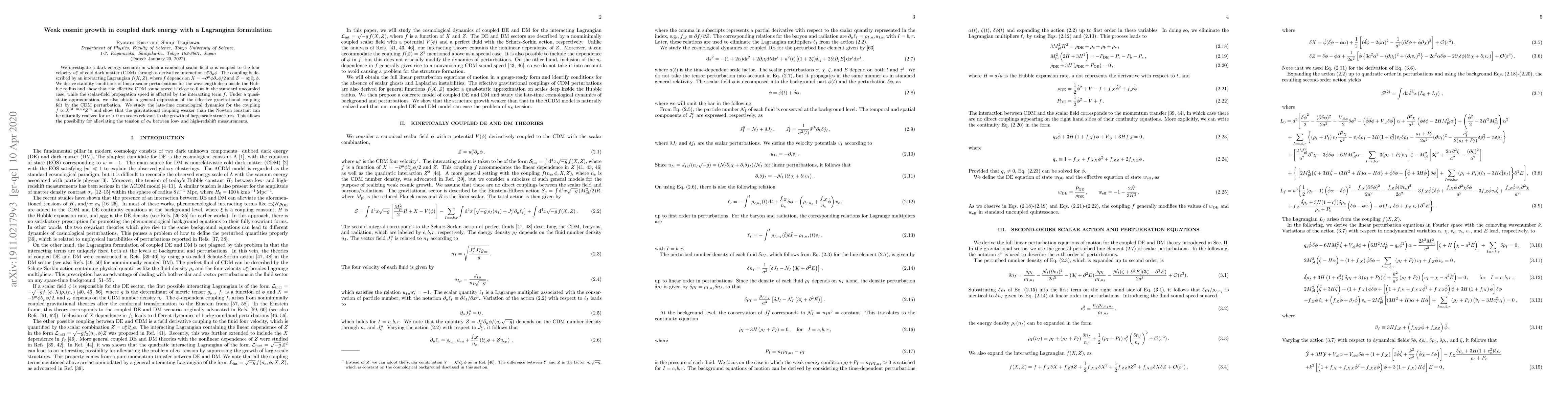 Thumbnail for Weak cosmic growth in coupled dark energy with a Lagrangian formulation