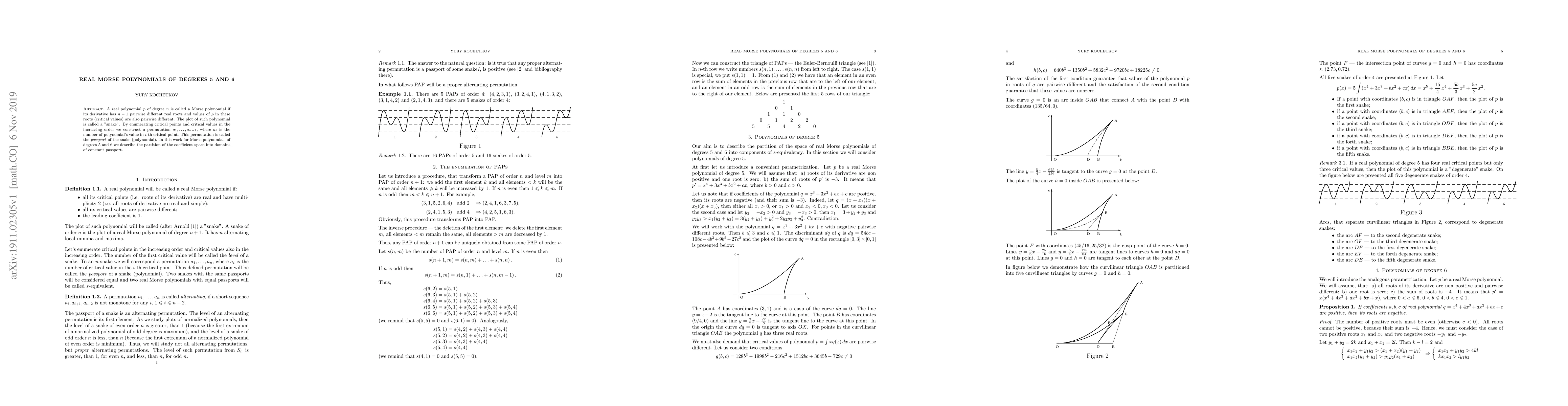 Thumbnail for Real Morse polynomials of degrees 5 and 6