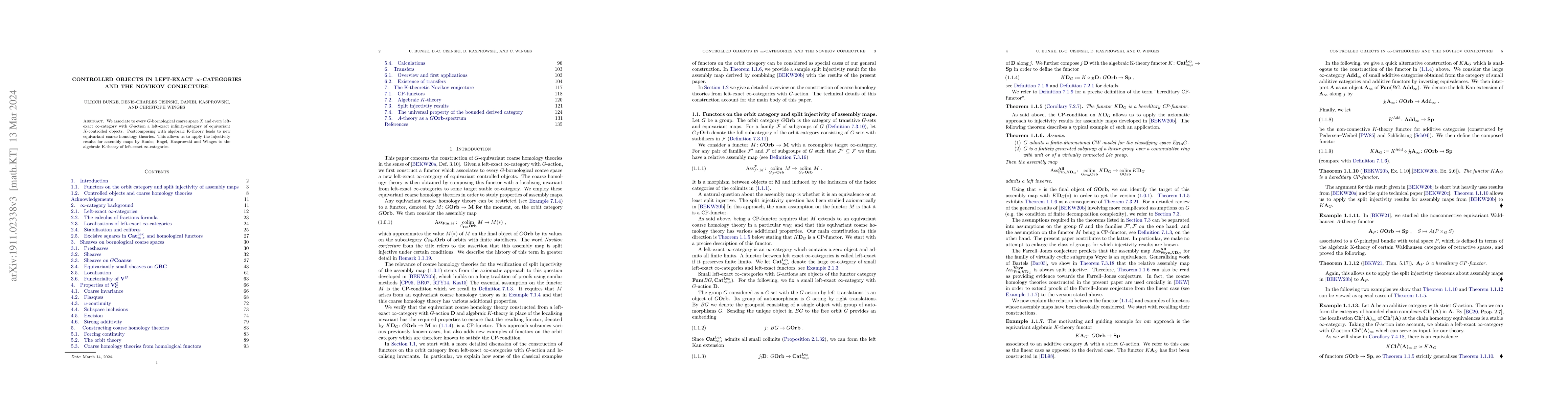Thumbnail for Controlled objects in left-exact $\infty$-categories and the Novikov
  conjecture