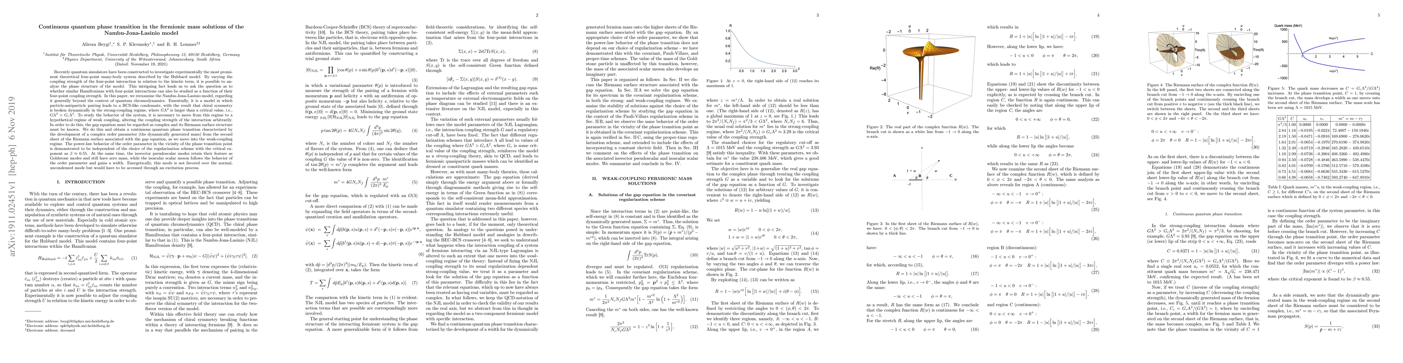 Thumbnail for Continuous quantum phase transition in the fermionic mass solutions of
  the Nambu-Jona-Lasinio model