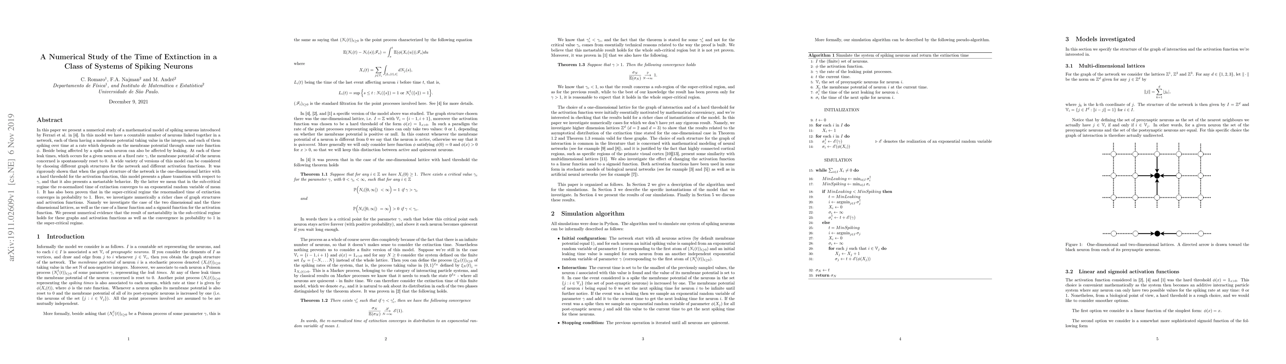 Thumbnail for A Numerical Study of the Time of Extinction in a Class of Systems of
  Spiking Neurons
