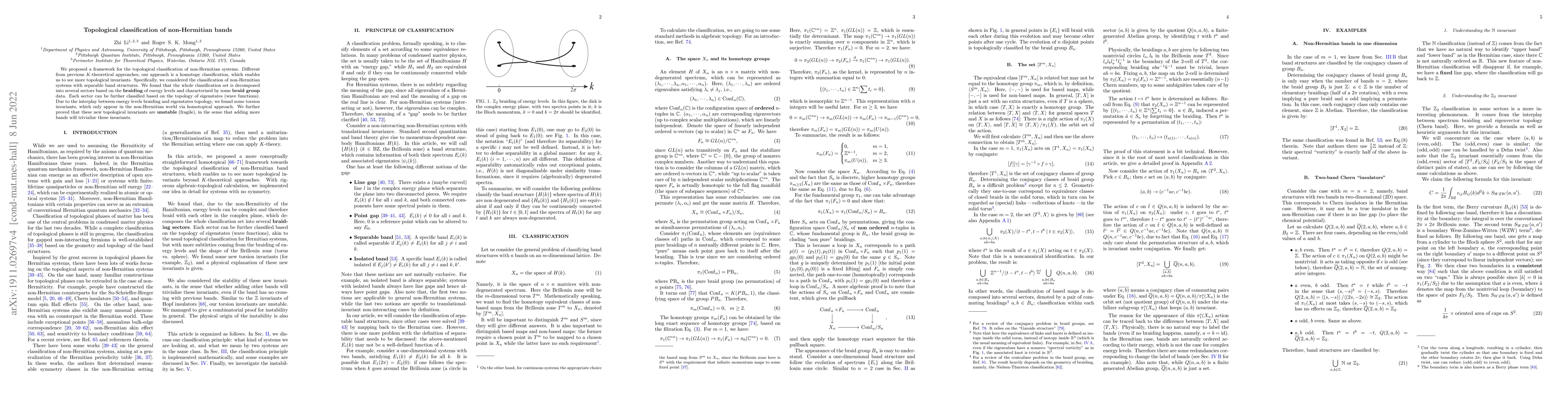 Thumbnail for Topological classification of non-Hermitian bands