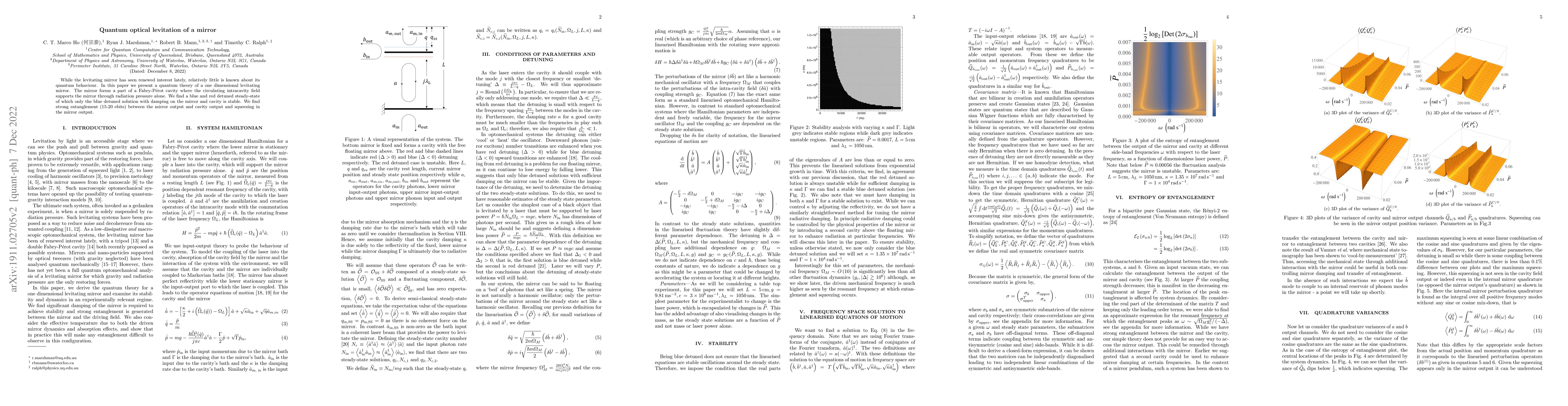 Thumbnail for Quantum optical levitation of a mirror