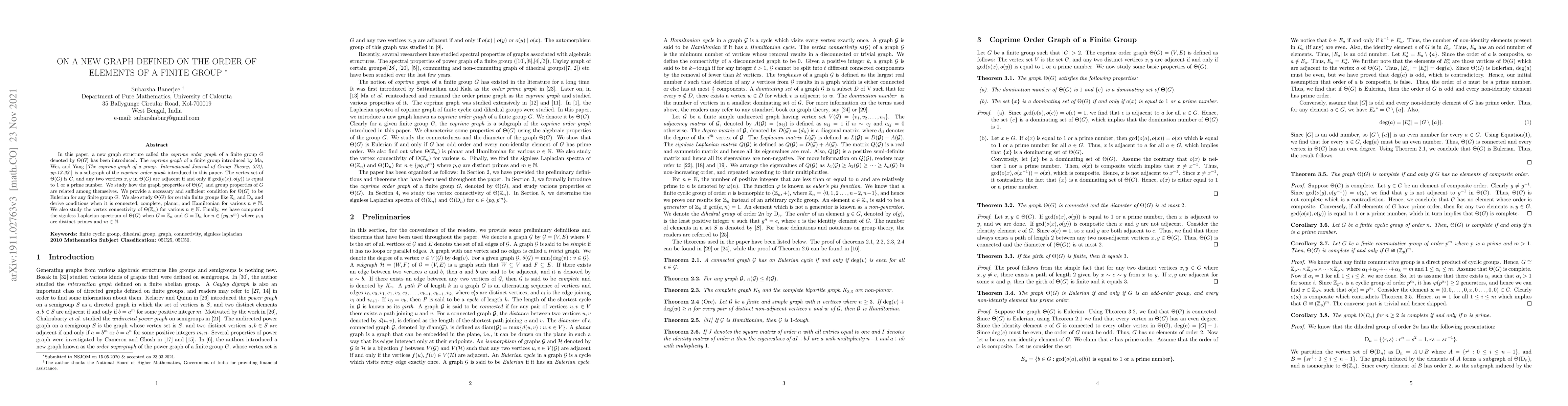 Thumbnail for On a new graph defined on the order of elements of a finite group