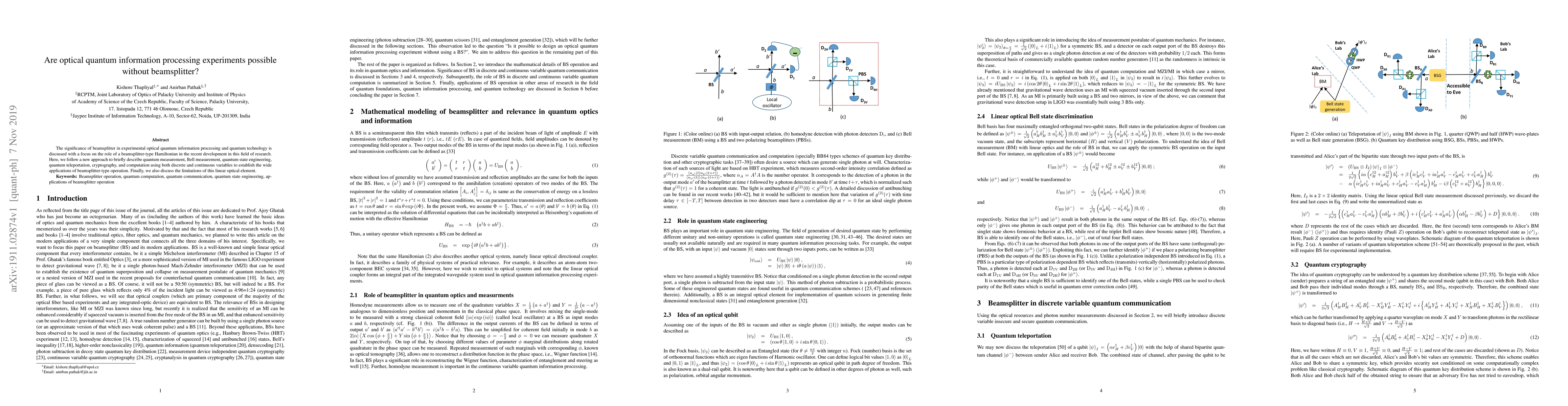Thumbnail for Are optical quantum information processing experiments possible without
  beamsplitter?
