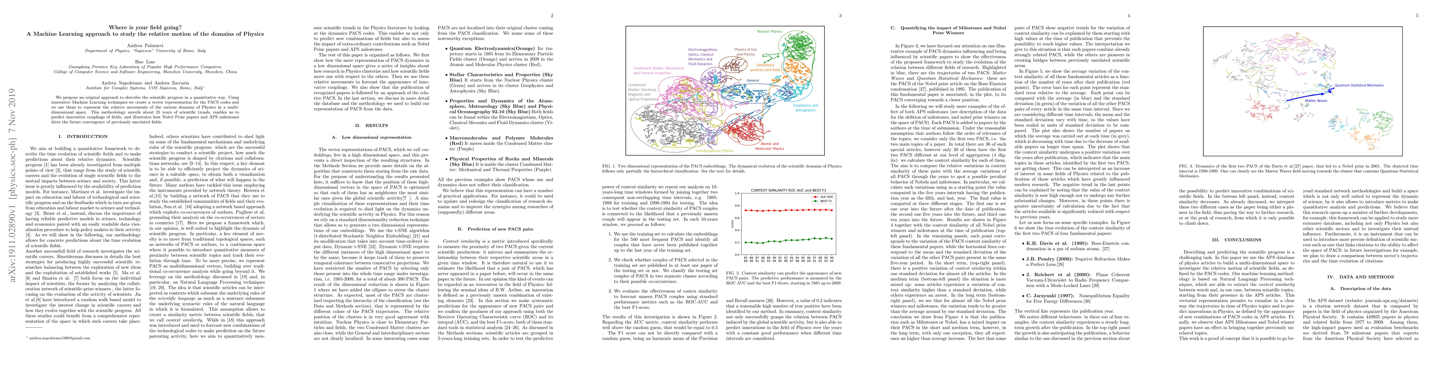 Thumbnail for Where is your field going? A Machine Learning approach to study the
  relative motion of the domains of Physics
