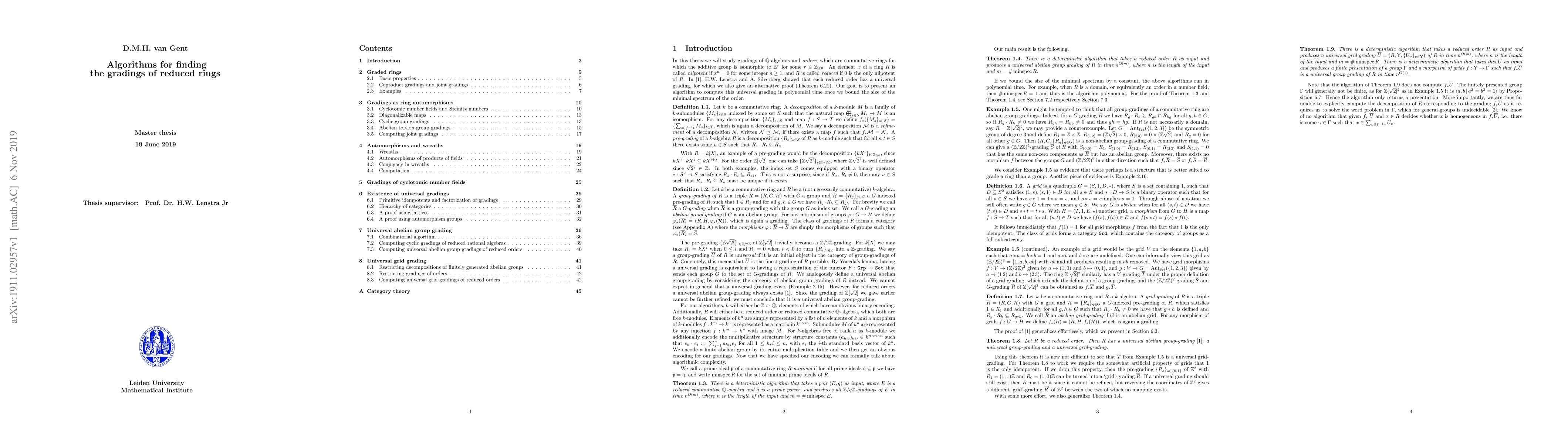 Thumbnail for Algorithms for finding the gradings of reduced rings