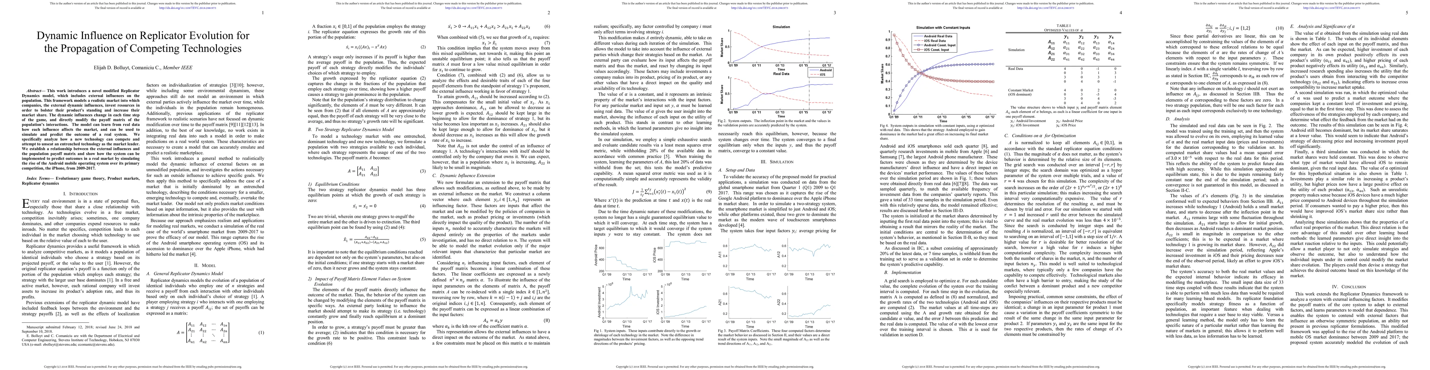 Thumbnail for Dynamic Influence on Replicator Evolution for the Propagation of
  Competing Technologies