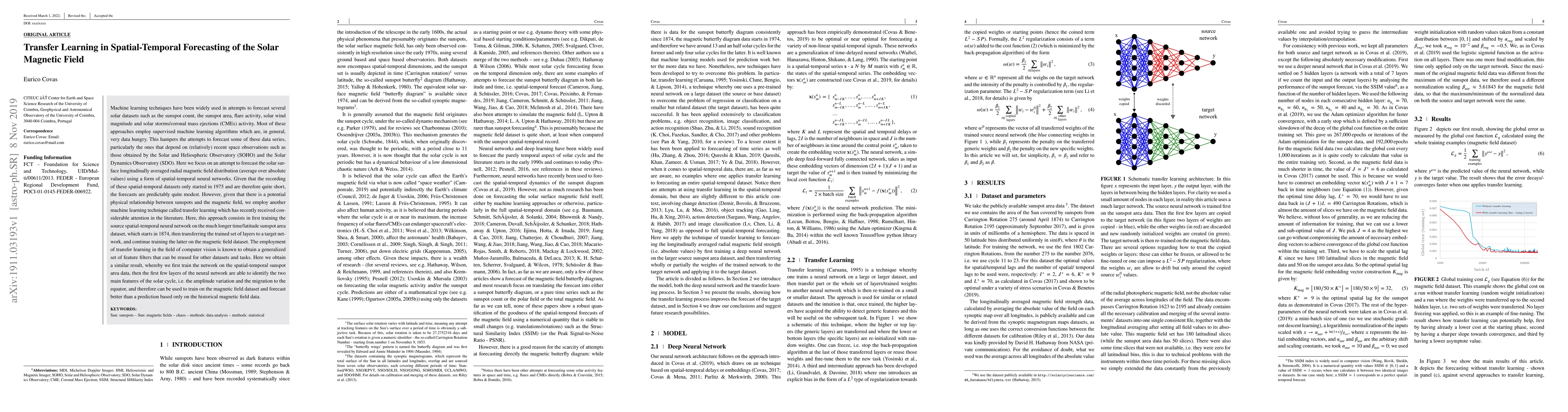 Thumbnail for Transfer Learning in Spatial-Temporal Forecasting of the Solar Magnetic
  Field