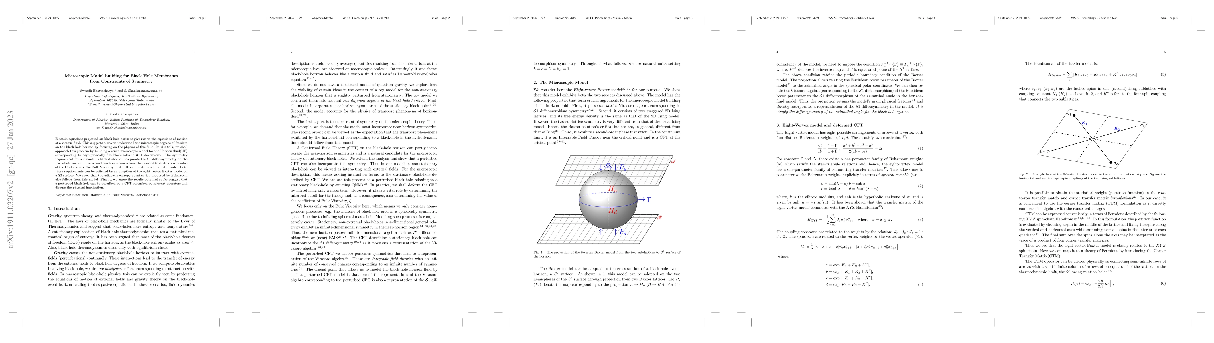 Thumbnail for Microscopic Model building for Black Hole Membranes from Constraints of
  Symmetry