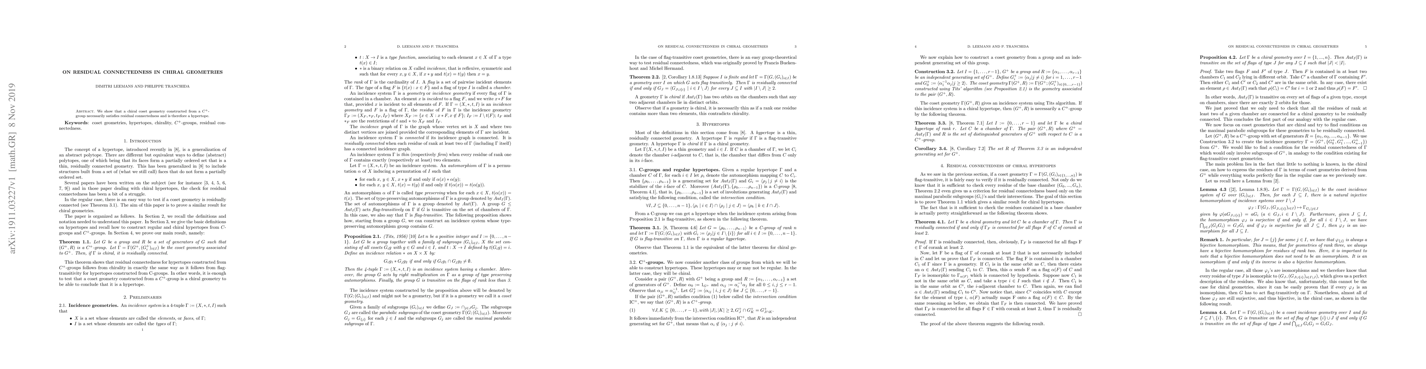 Thumbnail for On residual connectedness in chiral geometries