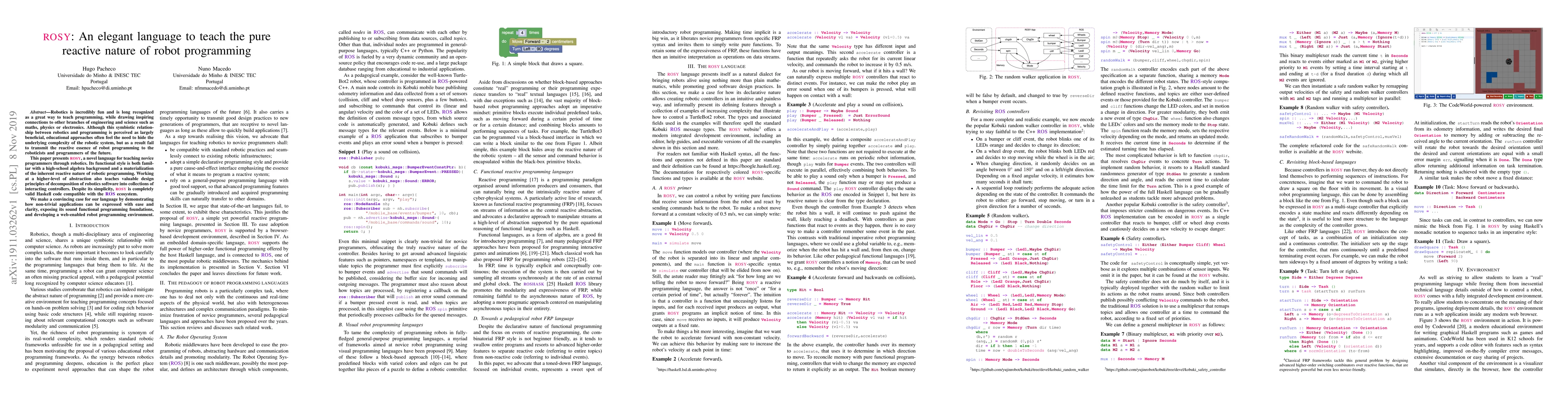 Thumbnail for ROSY: An elegant language to teach the pure reactive nature of robot
  programming
