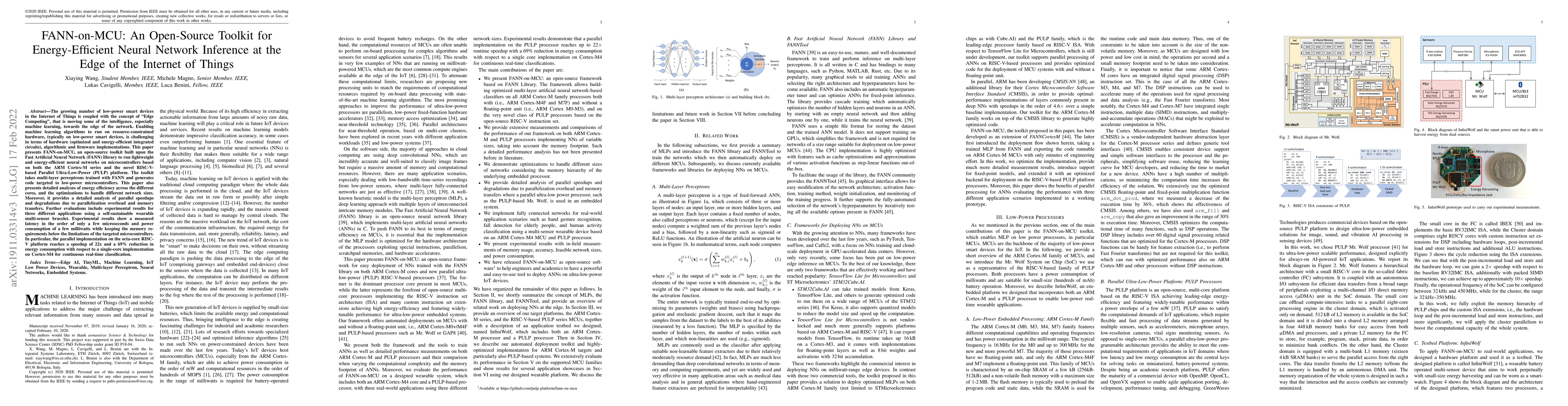 Thumbnail for FANN-on-MCU: An Open-Source Toolkit for Energy-Efficient Neural Network
  Inference at the Edge of the Internet of Things