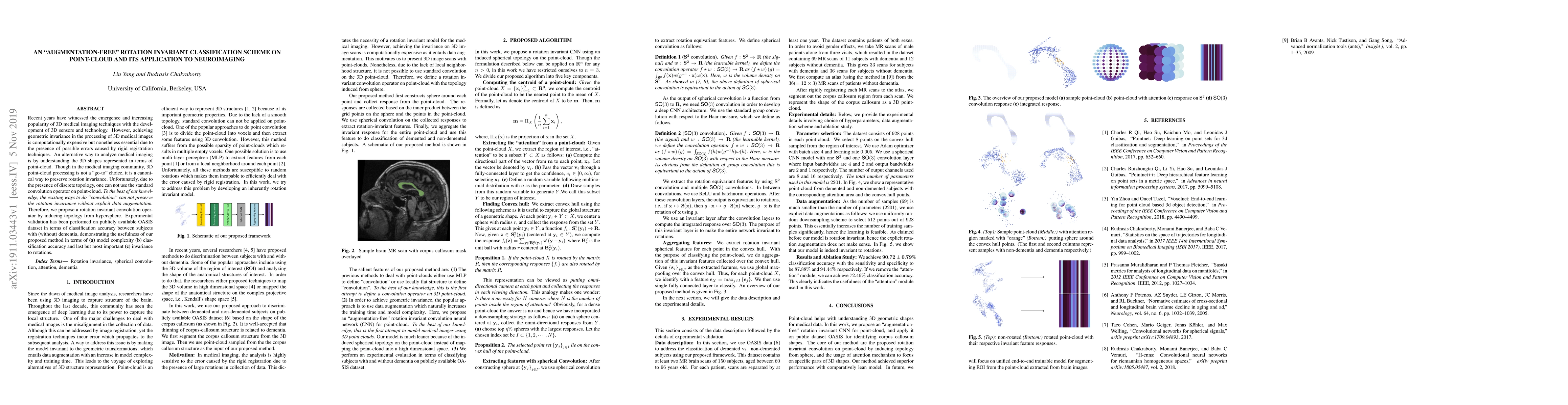 Thumbnail for An "augmentation-free" rotation invariant classification scheme on
  point-cloud and its application to neuroimaging