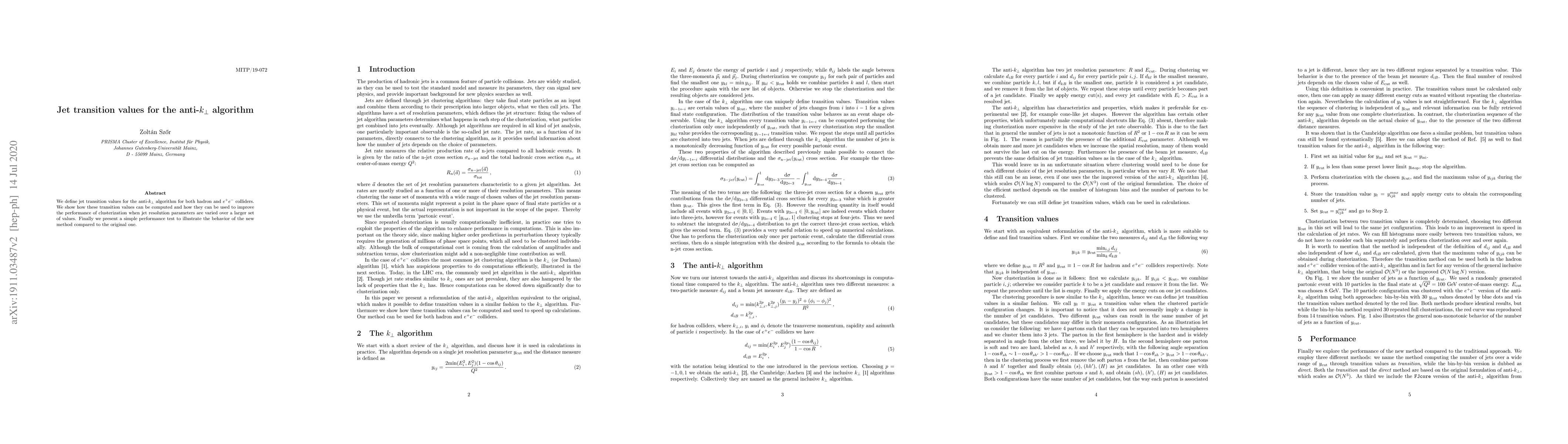 Thumbnail for Jet transition values for the anti-$k_{\bot}$ algorithm