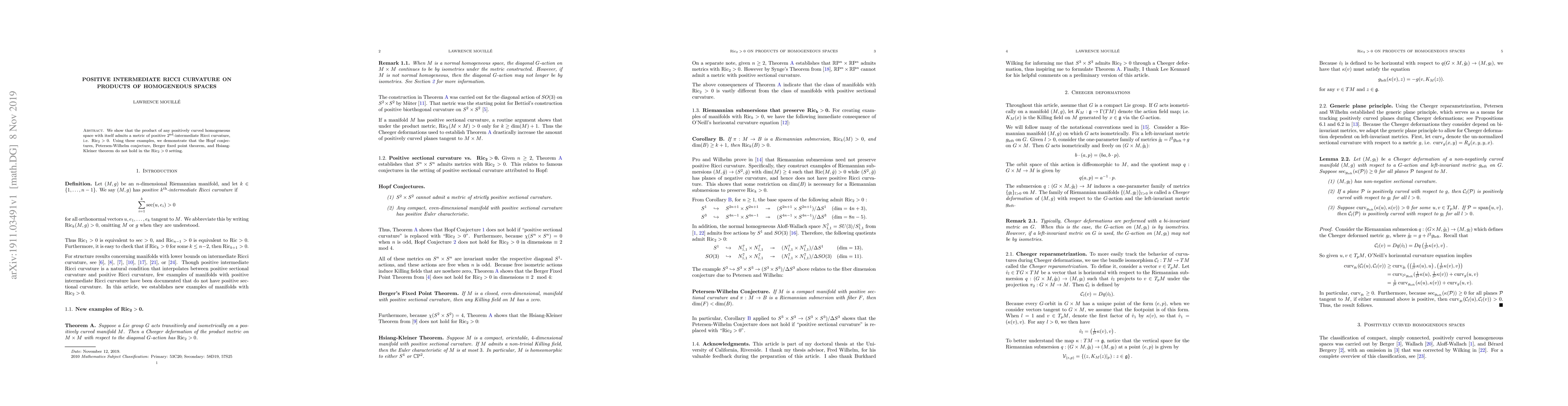 Thumbnail for Positive intermediate Ricci curvature on products of homogeneous spaces