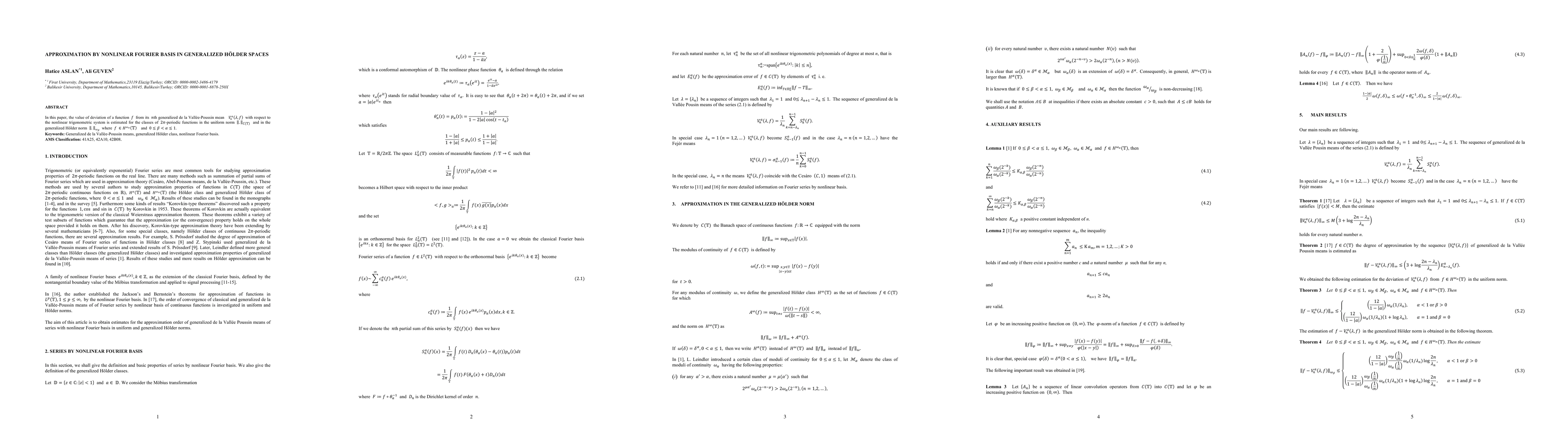 Thumbnail for Approximation by nonlinear Fourier Basis in generalized Holder spaces